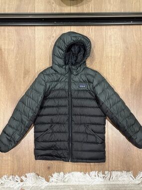 Patagonia Black Reversible Down Hoodie Jacket Size Medium